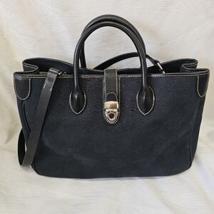 Dooney & Bourke Deep Navy Black Double Handle Handbag